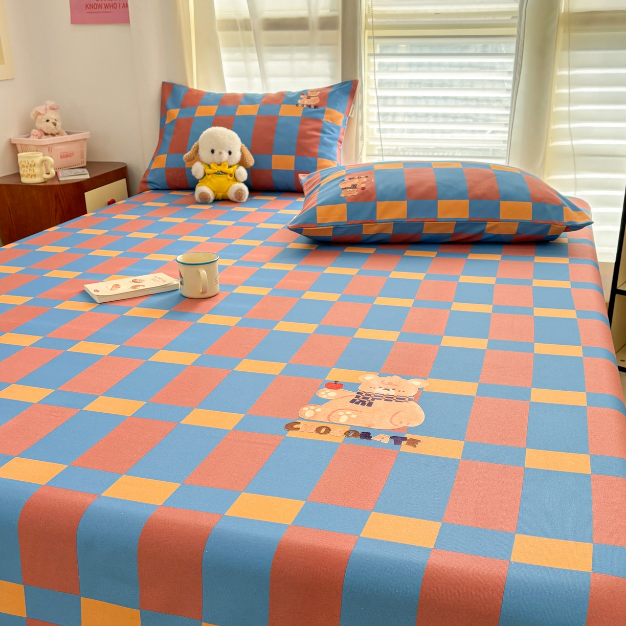 91家纺网 家纺一手货源 找家纺 卧趣家纺 2026新款全棉老粗布凉席席子床单单件单品床单单床单绒布贴系列 莓果熊