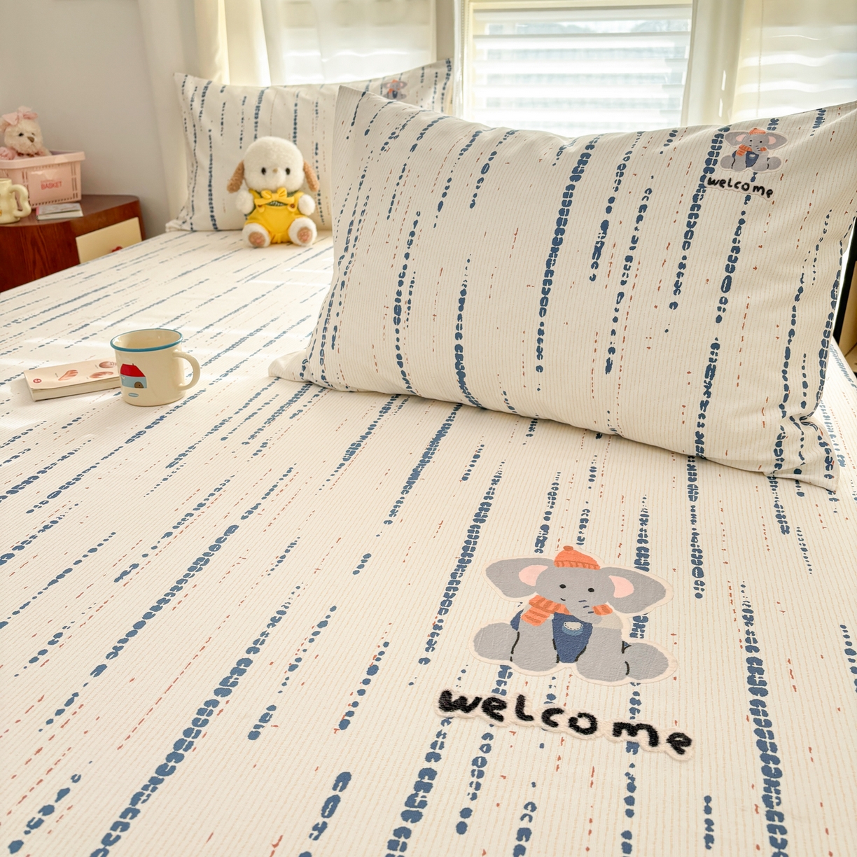 91家纺网 家纺一手货源 找家纺 卧趣家纺 2026新款全棉老粗布凉席席子床单单件单品床单单床单绒布贴系列 小迎象