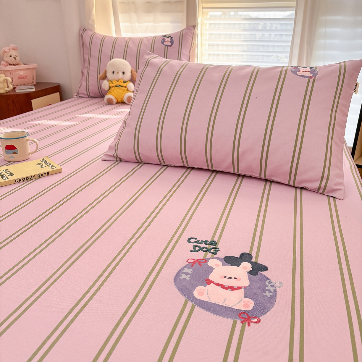 91家纺网 家纺一手货源 找家纺 卧趣家纺 2026新款全棉老粗布凉席席子床单单件单品床单单床单绒布贴系列 趣梦