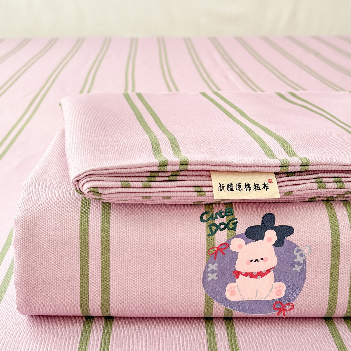 91家纺网 家纺一手货源 找家纺 卧趣家纺 2026新款全棉老粗布凉席席子床单单件单品床单单床单绒布贴系列 趣梦