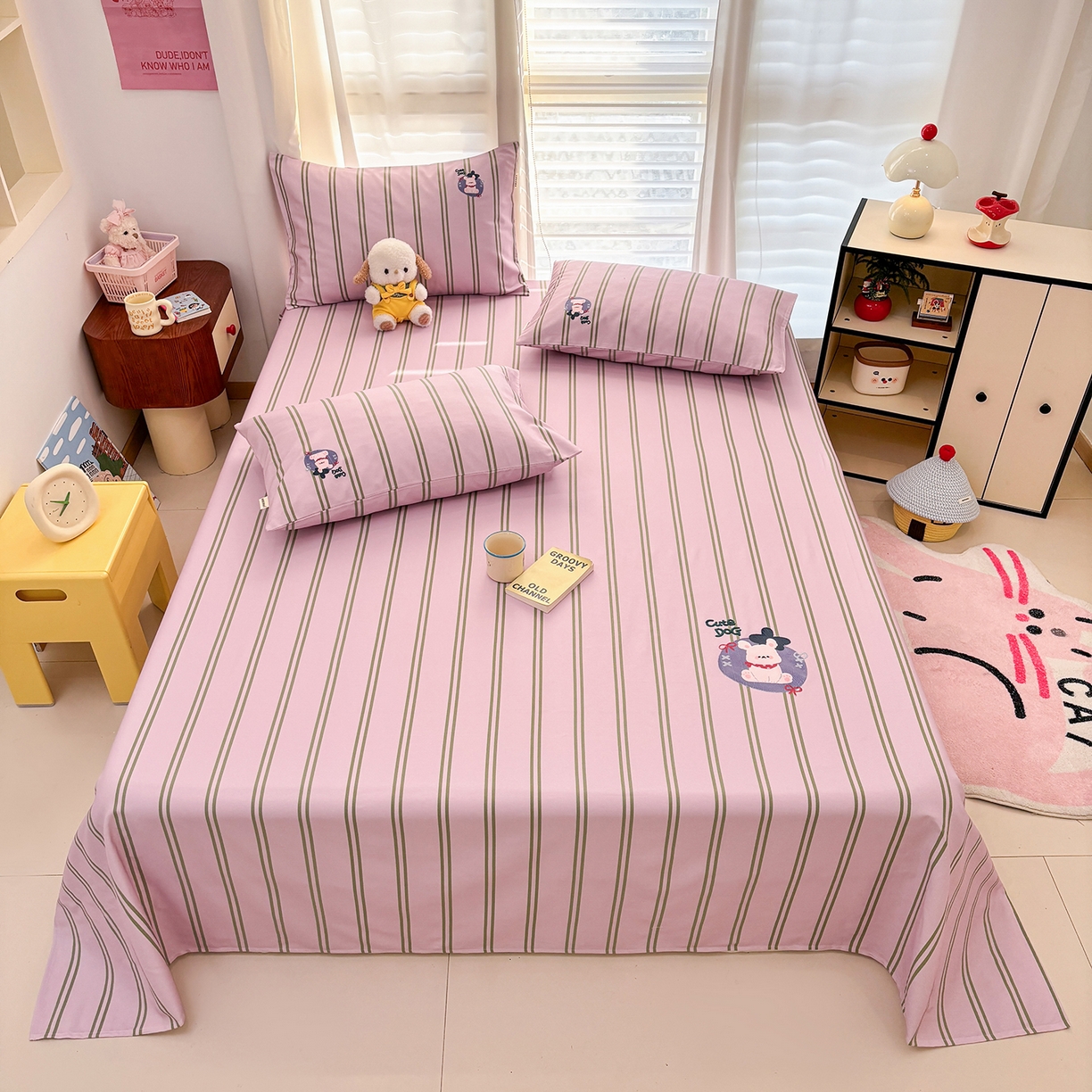 91家纺网 家纺一手货源 找家纺 卧趣家纺 2026新款全棉老粗布凉席席子床单单件单品床单单床单绒布贴系列 趣梦