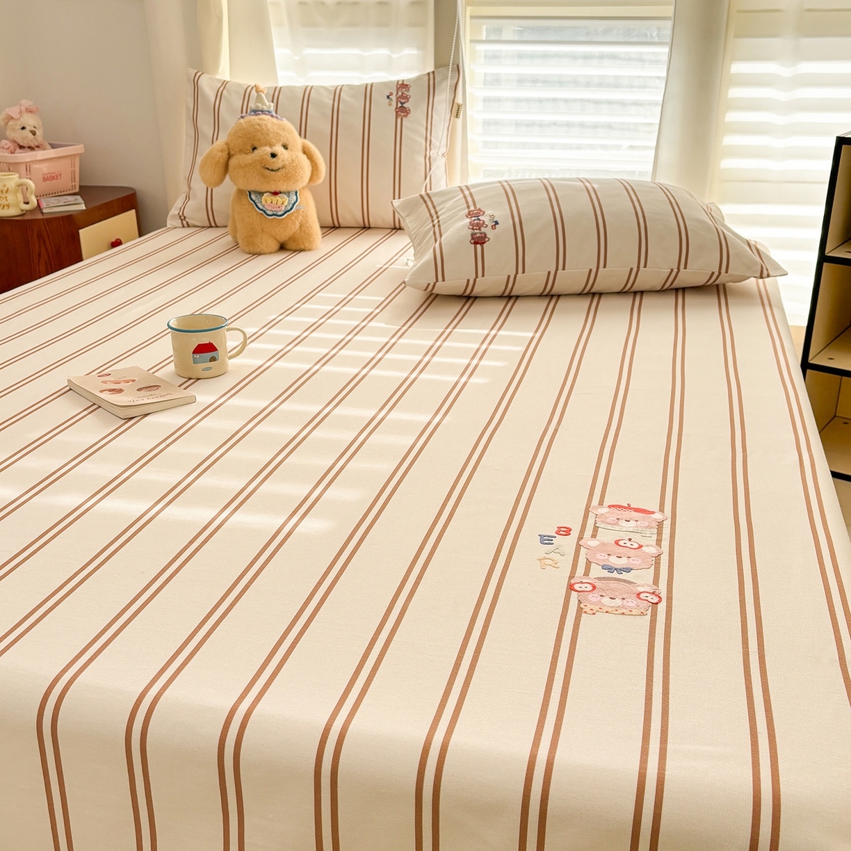 91家纺网 家纺一手货源 找家纺 卧趣家纺 2026新款全棉老粗布凉席席子床单单件单品床单单床单绒布贴系列 叠叠乐