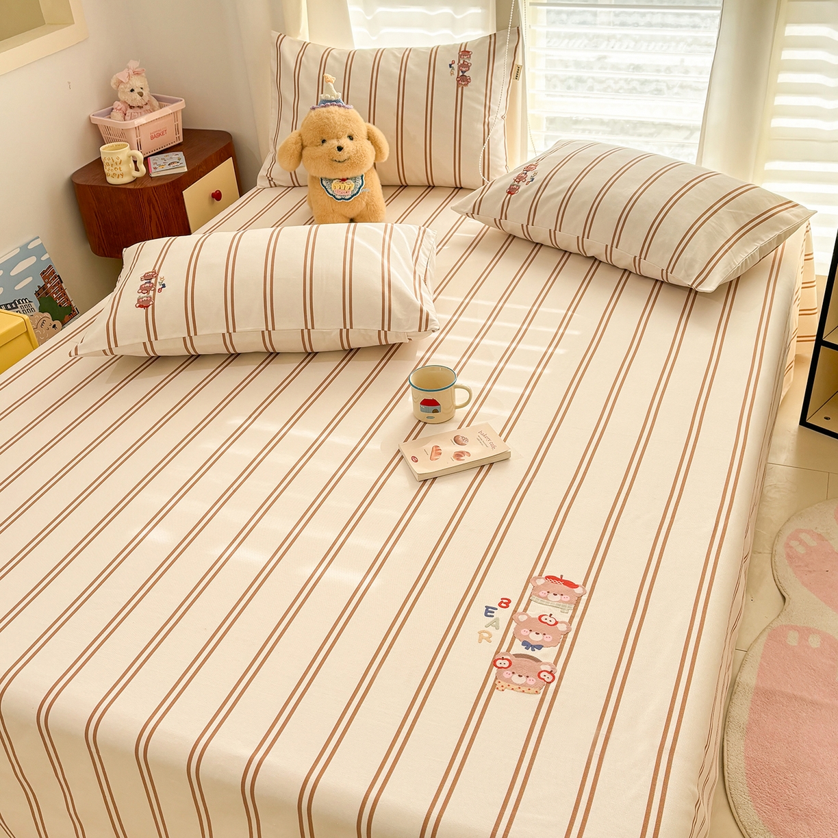 91家纺网 家纺一手货源 找家纺 卧趣家纺 2026新款全棉老粗布凉席席子床单单件单品床单单床单绒布贴系列 叠叠乐