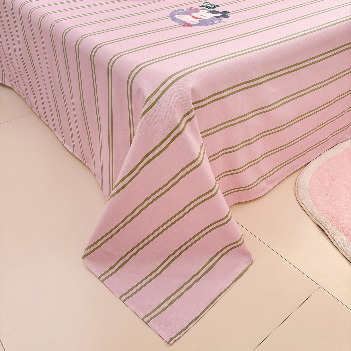 91家纺网 家纺一手货源 找家纺 卧趣家纺 2026新款全棉老粗布凉席席子床单单件单品床单单床单绒布贴系列 趣梦