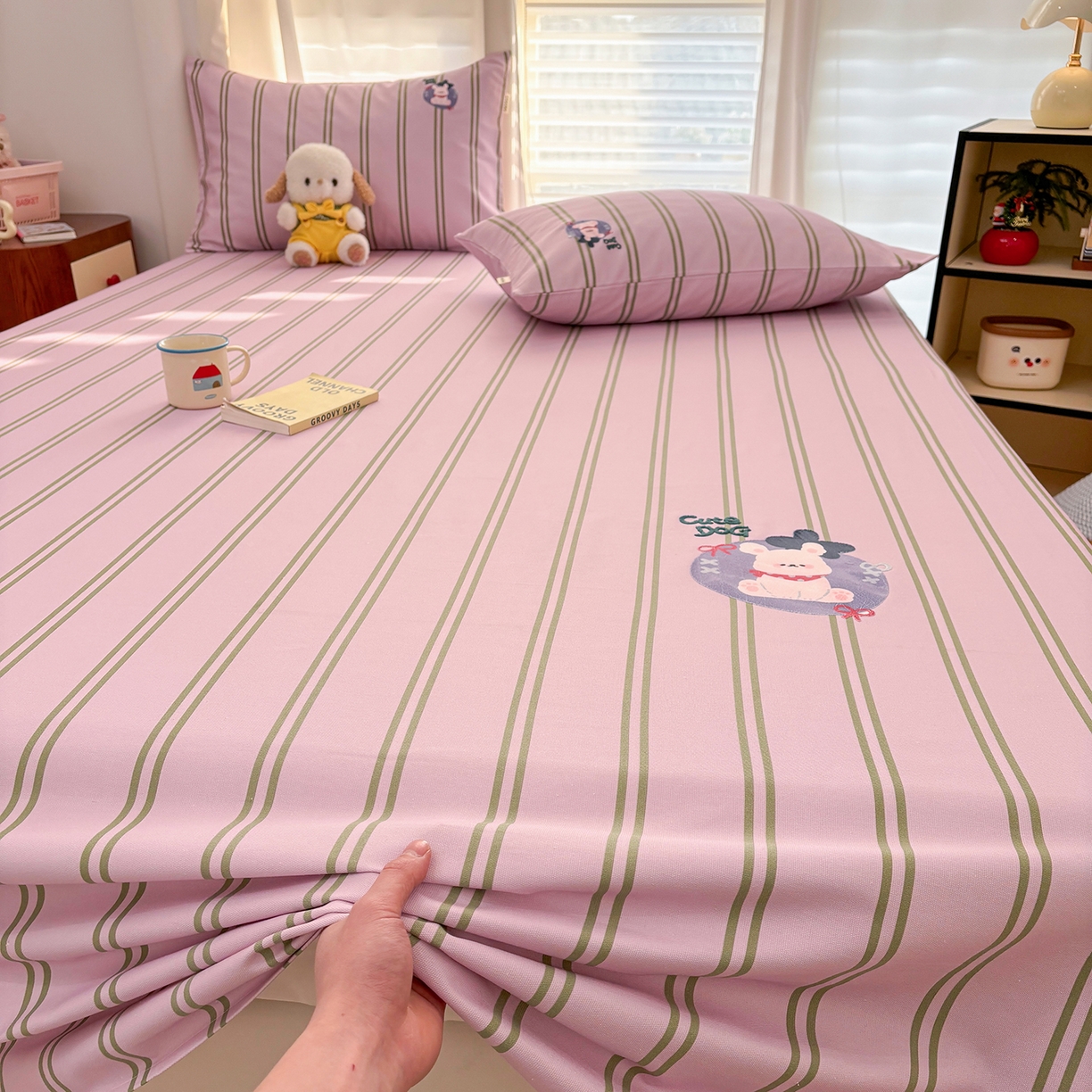 91家纺网 家纺一手货源 找家纺 卧趣家纺 2026新款全棉老粗布凉席席子床单单件单品床单单床单绒布贴系列 趣梦