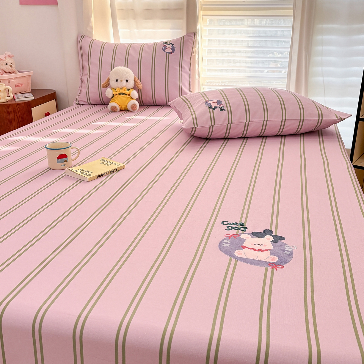 91家纺网 家纺一手货源 找家纺 卧趣家纺 2026新款全棉老粗布凉席席子床单单件单品床单单床单绒布贴系列 趣梦