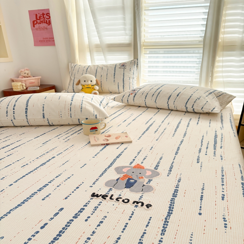 91家纺网 家纺一手货源 找家纺 卧趣家纺 2026新款全棉老粗布凉席席子床单单件单品床单单床单绒布贴系列 小迎象