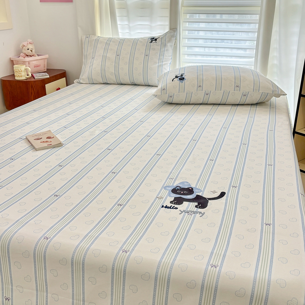 91家纺网 家纺一手货源 找家纺 卧趣家纺 2026新款全棉老粗布凉席席子床单单件单品床单单床单绒布贴系列 萌星