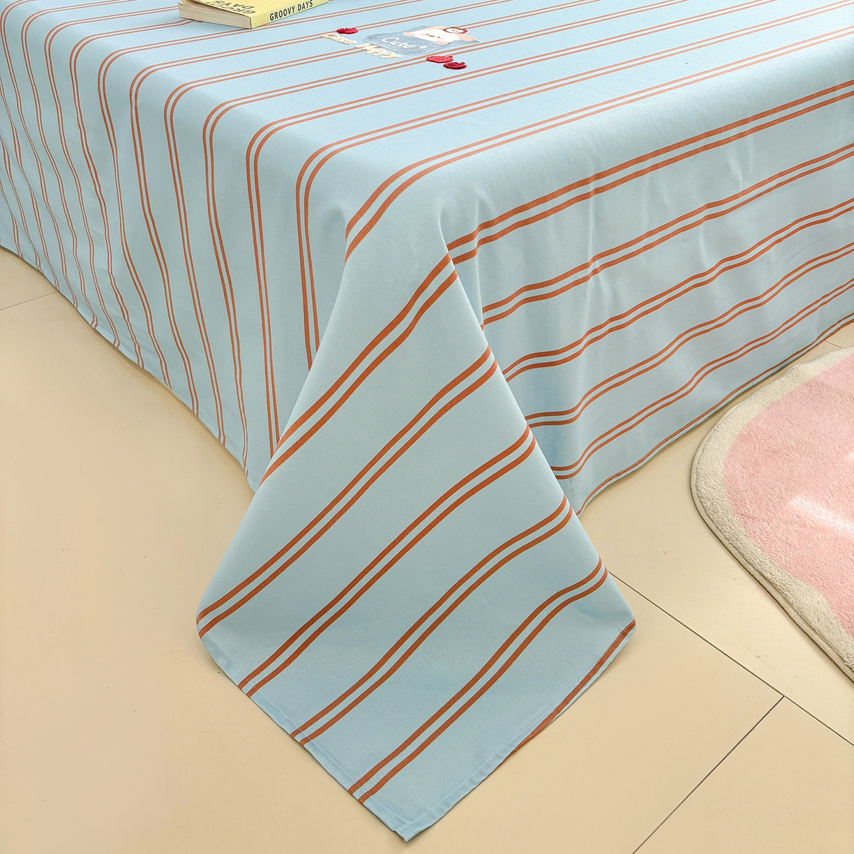 91家纺网 家纺一手货源 找家纺 卧趣家纺 2026新款全棉老粗布凉席席子床单单件单品床单单床单绒布贴系列 口袋萌宠