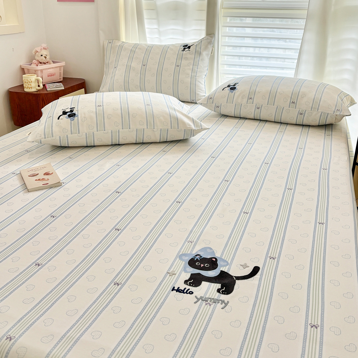 91家纺网 家纺一手货源 找家纺 卧趣家纺 2026新款全棉老粗布凉席席子床单单件单品床单单床单绒布贴系列 萌星