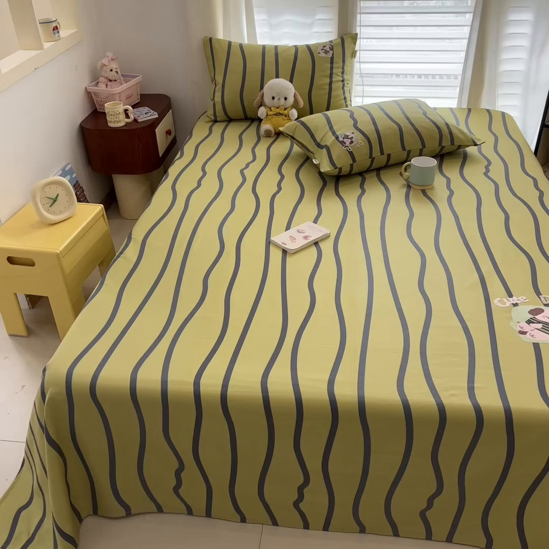 91家纺网 家纺一手货源 找家纺 卧趣家纺 2026新款全棉老粗布凉席席子床单单件单品床单单床单绒布贴系列 汪汪奶盖