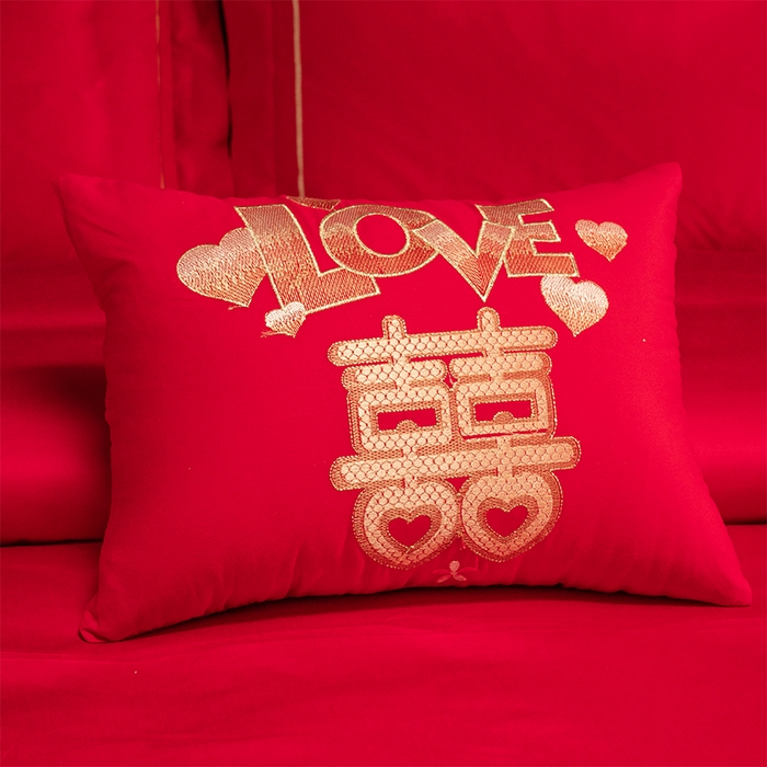 91家纺网 家纺一手货源 找家纺 富之雅婚庆 2026新款全棉刺绣长绒棉婚庆四件套多件套 浪漫相随