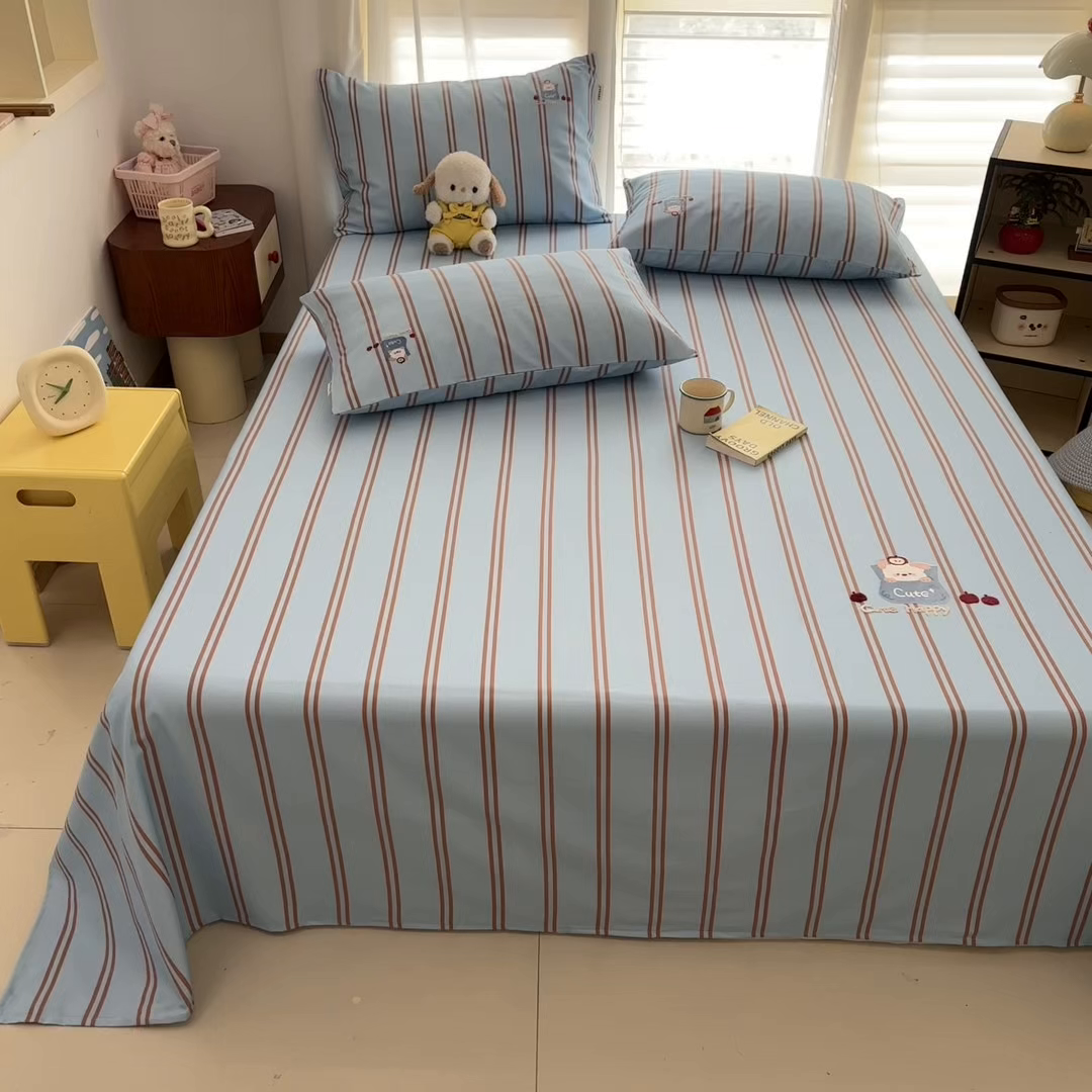 91家纺网 家纺一手货源 找家纺 卧趣家纺 2026新款全棉老粗布凉席席子床单单件单品床单单床单绒布贴系列 口袋萌宠