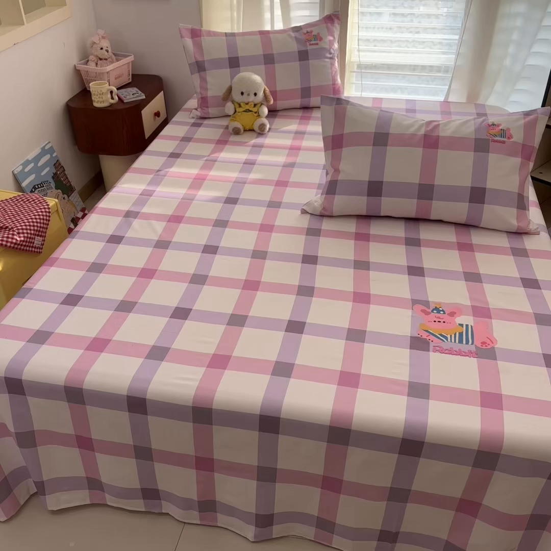 91家纺网 家纺一手货源 找家纺 卧趣家纺 2026新款全棉老粗布凉席席子床单单件单品床单单床单绒布贴系列 甜梦兔