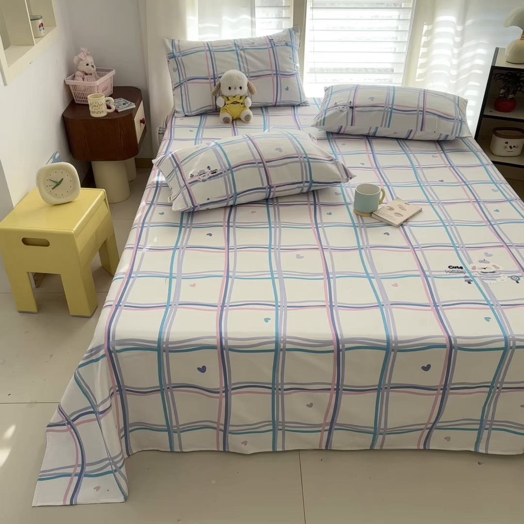 91家纺网 家纺一手货源 找家纺 卧趣家纺 2026新款全棉老粗布凉席席子床单单件单品床单单床单绒布贴系列 泡芙奶盖