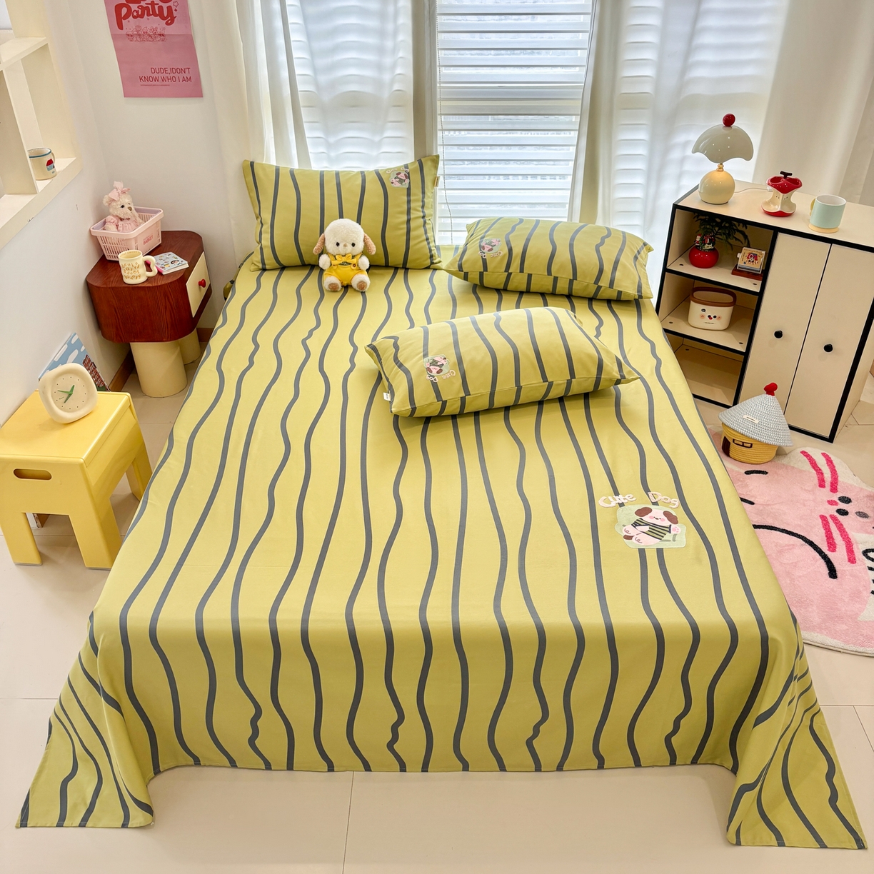 91家纺网 家纺一手货源 找家纺 卧趣家纺 2026新款全棉老粗布凉席席子床单单件单品床单单床单绒布贴系列 汪汪奶盖