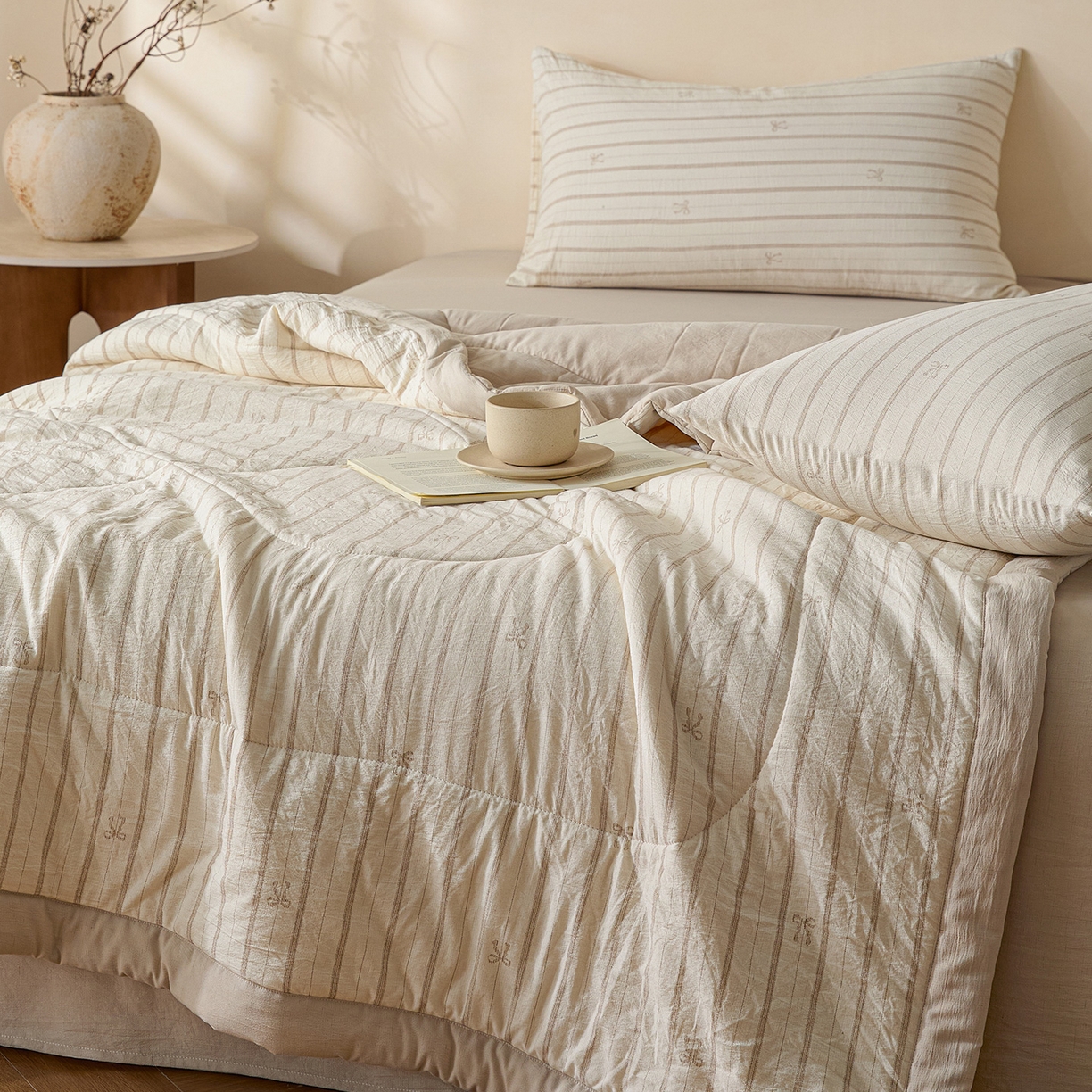 91家纺网 家纺一手货源 找家纺 （总）尊妙被业 2026新款亚麻印花新疆棉花夏被