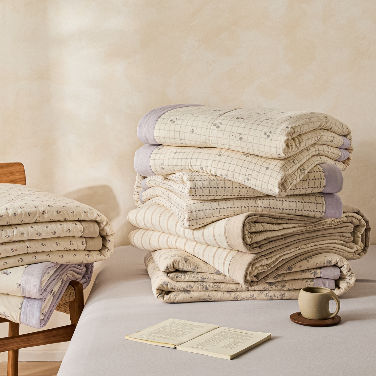 尊妙被业 2026新款亚麻印花新疆棉花夏被 组合图