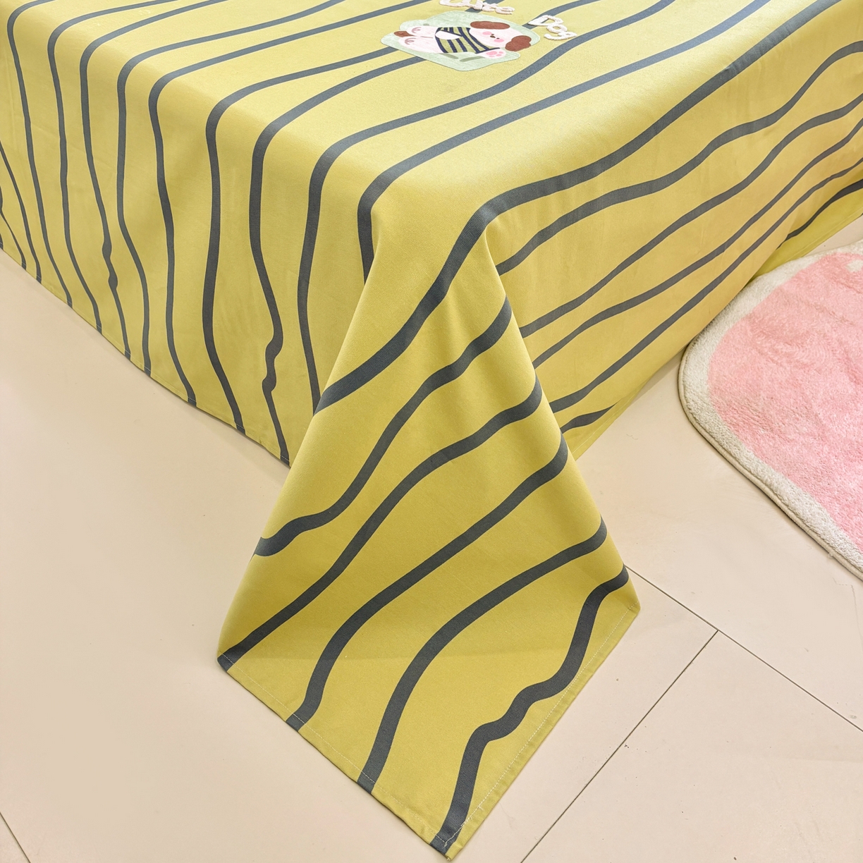 91家纺网 家纺一手货源 找家纺 卧趣家纺 2026新款全棉老粗布凉席席子床单单件单品床单单床单绒布贴系列 汪汪奶盖