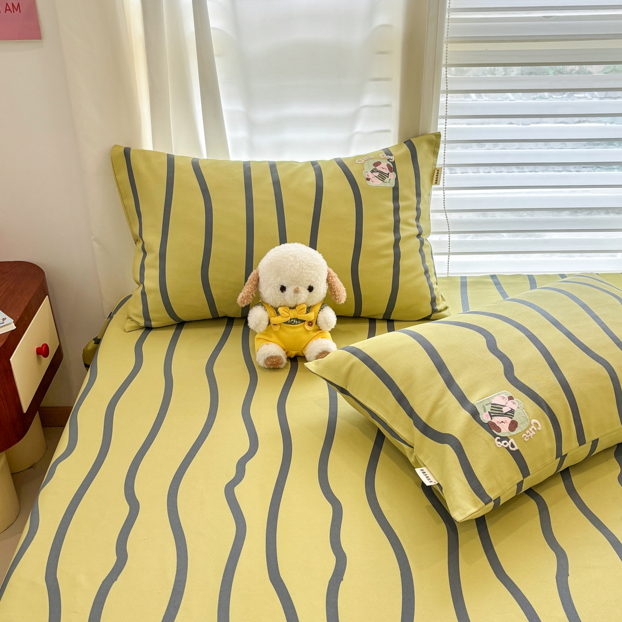 91家纺网 家纺一手货源 找家纺 卧趣家纺 2026新款全棉老粗布凉席席子床单单件单品床单单床单绒布贴系列 汪汪奶盖