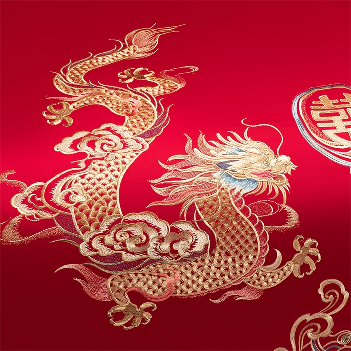 91家纺网 家纺一手货源 找家纺 富之雅婚庆 2026新款全棉刺绣长绒棉婚庆四件套多件套 金龙玉凤