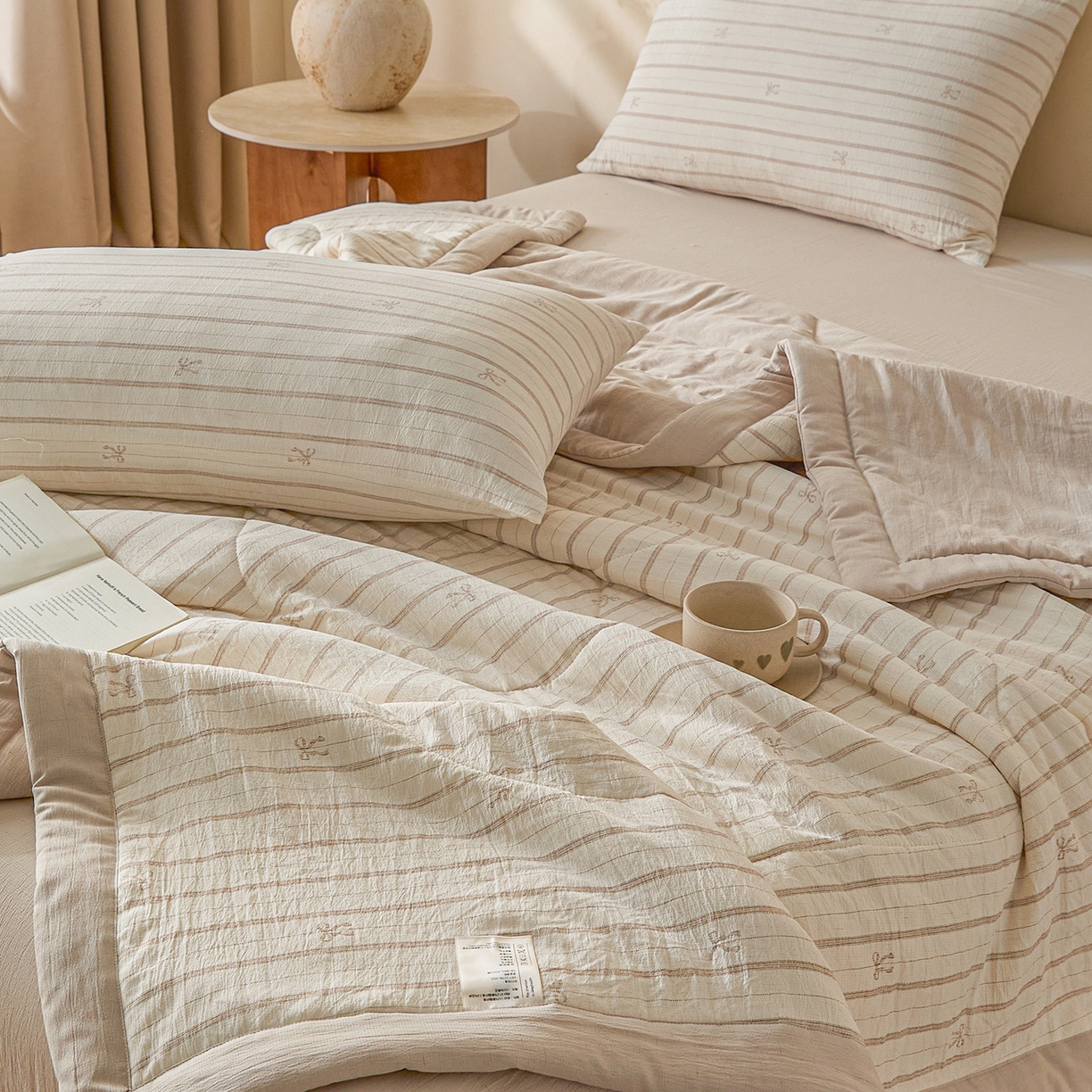 91家纺网 家纺一手货源 找家纺 （总）尊妙被业 2026新款亚麻印花新疆棉花夏被