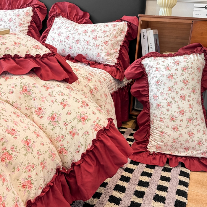 91家纺网 家纺一手货源 找家纺 （总）大麦家纺 2026新款水洗古棉床盖印花四件套