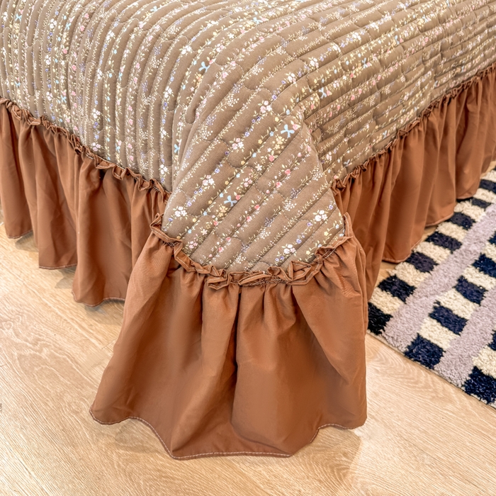 91家纺网 家纺一手货源 找家纺 大麦家纺 2026新款水洗古棉床盖印花四件套 春华