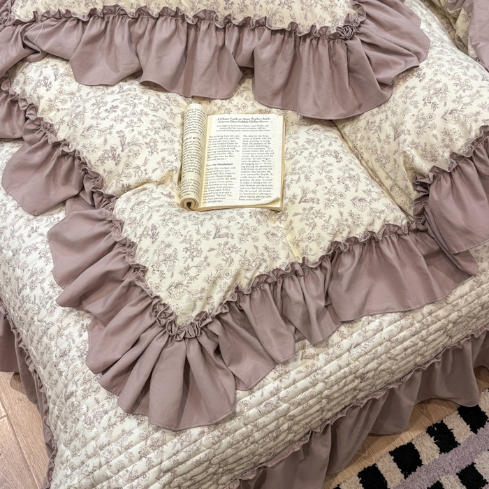 91家纺网 家纺一手货源 找家纺 大麦家纺 2026新款水洗古棉床盖印花四件套 赫拉