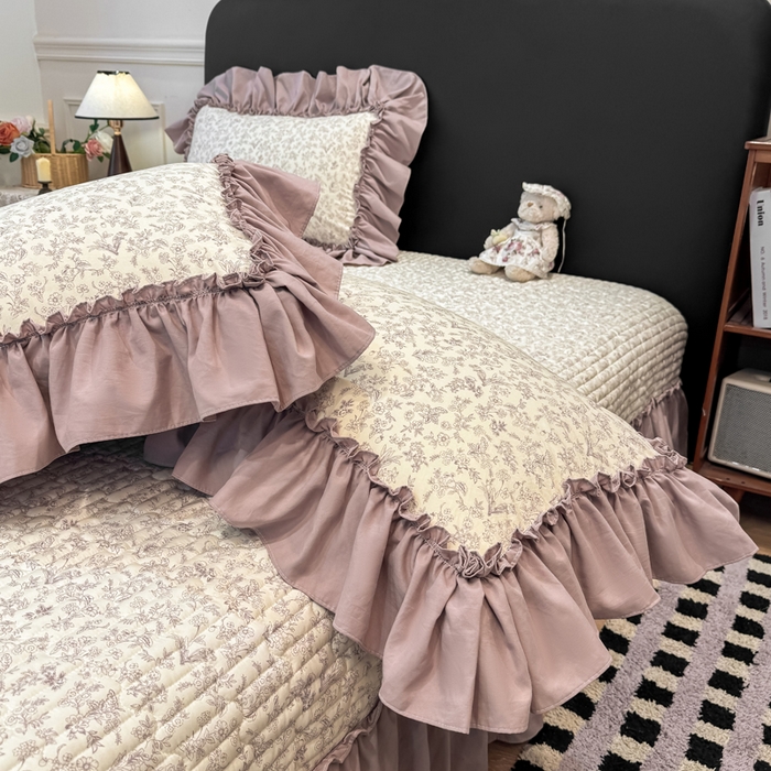 91家纺网 家纺一手货源 找家纺 大麦家纺 2026新款水洗古棉床盖印花四件套 赫拉