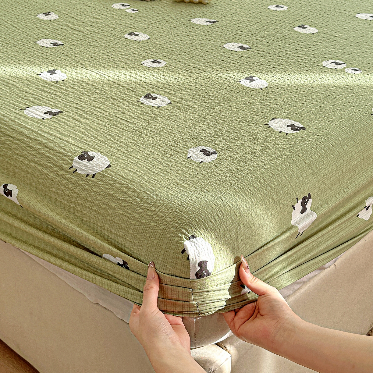 91家纺网 家纺一手货源 找家纺 （总）悦织湾家纺 2026新款老粗布印花床单床笠床笠三两件套春秋学生宿舍单双人床笠