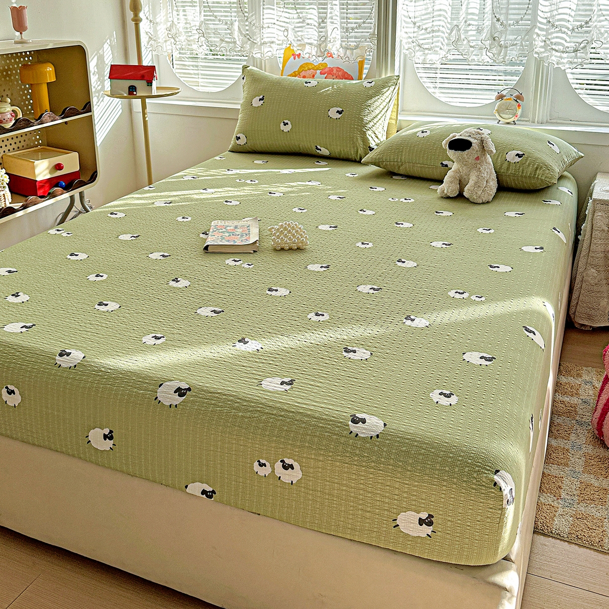 91家纺网 家纺一手货源 找家纺 （总）悦织湾家纺 2026新款老粗布印花床单床笠床笠三两件套春秋学生宿舍单双人床笠