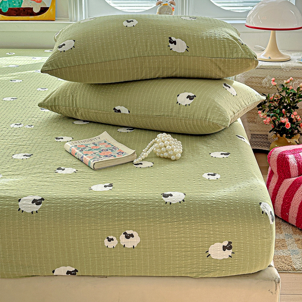 91家纺网 家纺一手货源 找家纺 （总）悦织湾家纺 2026新款老粗布印花床单床笠床笠三两件套春秋学生宿舍单双人床笠