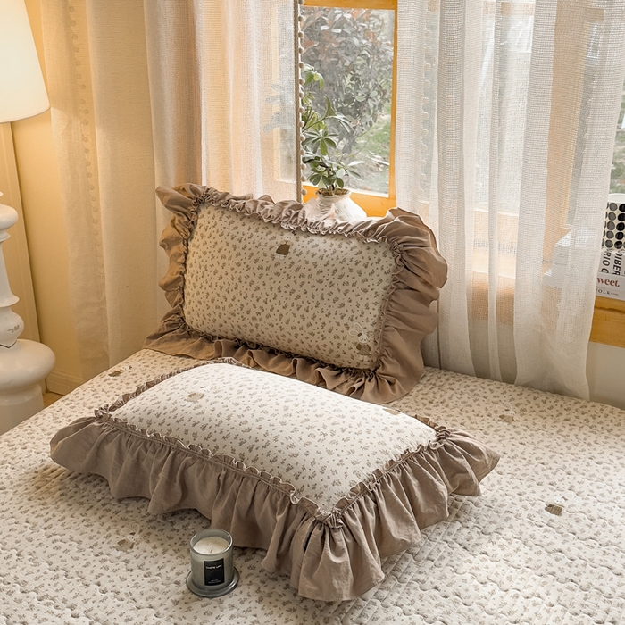 91家纺网 家纺一手货源 找家纺 大麦家纺 2026新款水洗古棉床盖印花四件套 织梦时空