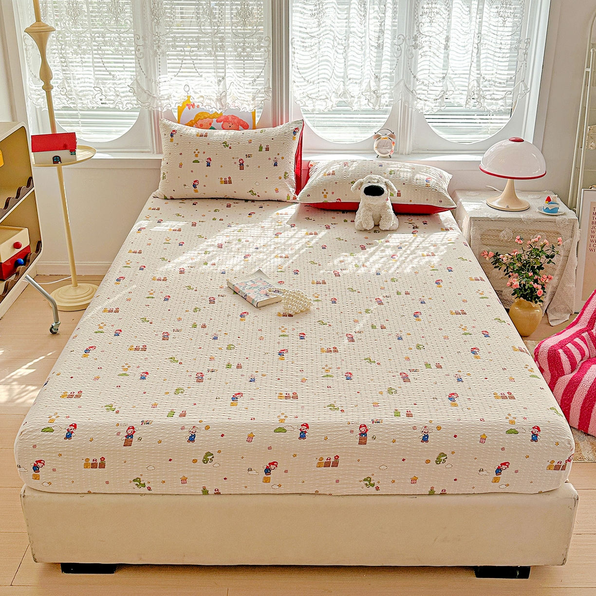 91家纺网 家纺一手货源 找家纺 （总）悦织湾家纺 2026新款老粗布印花床单床笠床笠三两件套春秋学生宿舍单双人床笠