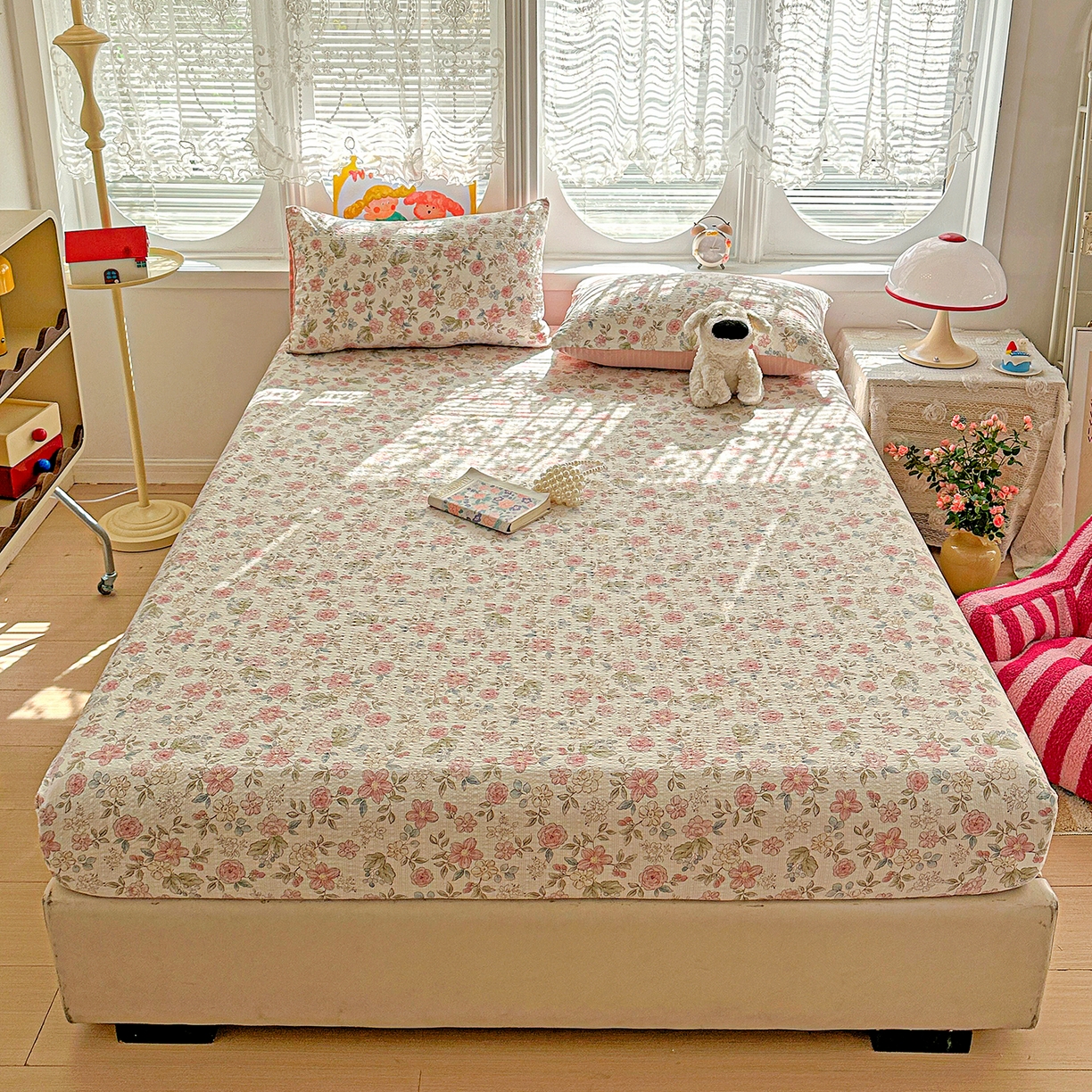 91家纺网 家纺一手货源 找家纺 （总）悦织湾家纺 2026新款老粗布印花床单床笠床笠三两件套春秋学生宿舍单双人床笠