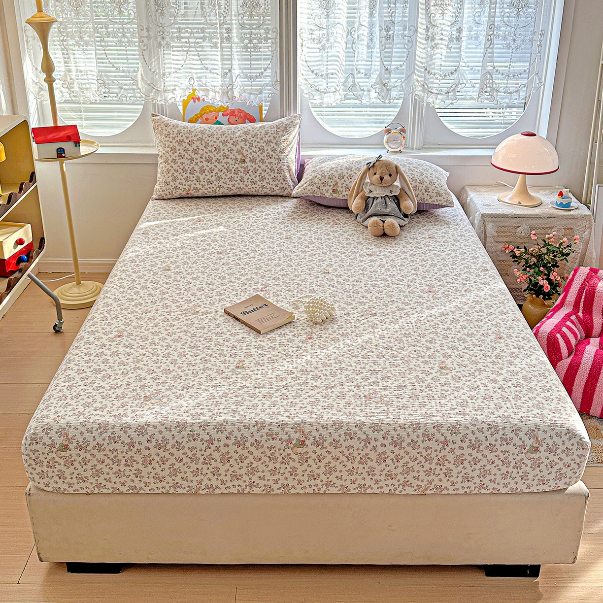 91家纺网 家纺一手货源 找家纺 （总）悦织湾家纺 2026新款老粗布印花床单床笠床笠三两件套春秋学生宿舍单双人床笠