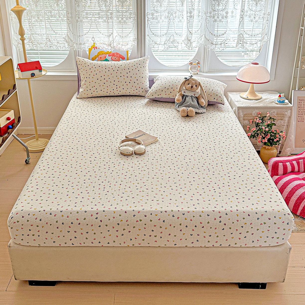 91家纺网 家纺一手货源 找家纺 （总）悦织湾家纺 2026新款老粗布印花床单床笠床笠三两件套春秋学生宿舍单双人床笠