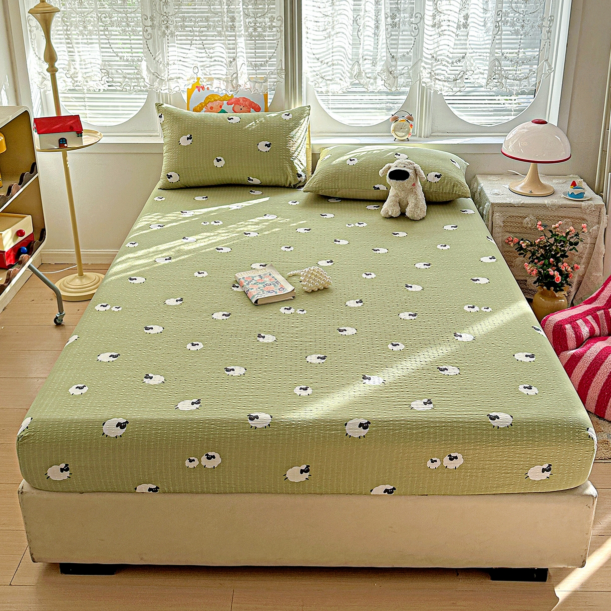 91家纺网 家纺一手货源 找家纺 （总）悦织湾家纺 2026新款老粗布印花床单床笠床笠三两件套春秋学生宿舍单双人床笠