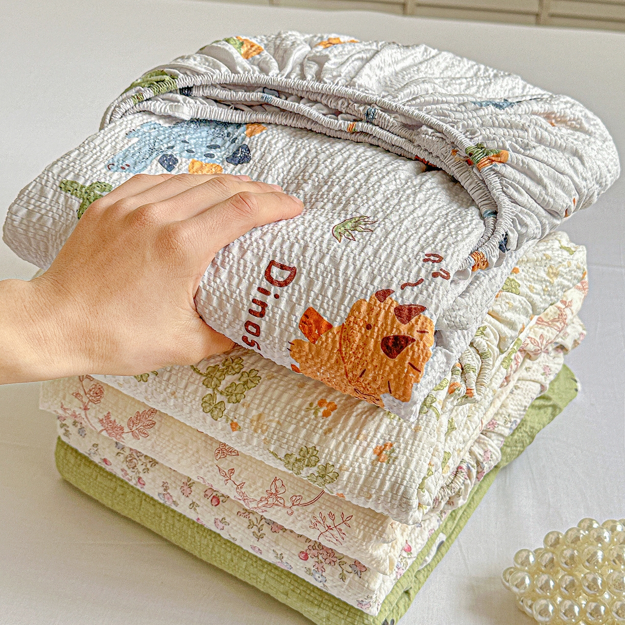 91家纺网 家纺一手货源 找家纺 悦织湾家纺 2026新款老粗布印花床单床笠床笠三两件套春秋学生宿舍单双人床笠 组合图 仅供参考