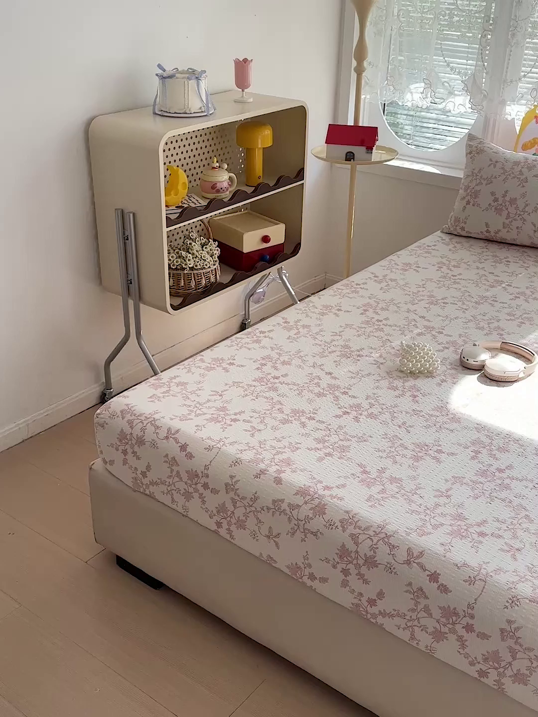 91家纺网 家纺一手货源 找家纺 悦织湾家纺 2026新款老粗布印花床单床笠床笠三两件套春秋学生宿舍单双人床笠 花蔓（粉）