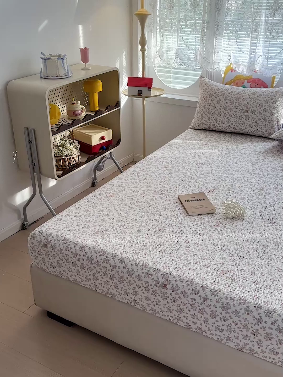 91家纺网 家纺一手货源 找家纺 悦织湾家纺 2026新款老粗布印花床单床笠床笠三两件套春秋学生宿舍单双人床笠 花紫兔