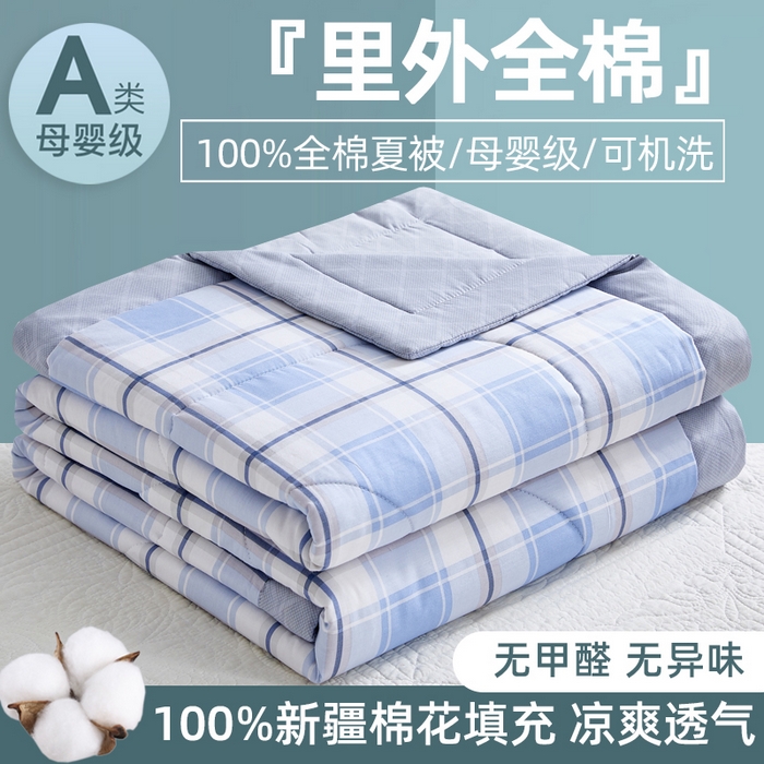 91家纺网 家纺一手货源 找家纺 （总）海洋家纺 2026新款100%里外全棉夏被印花空调被夏凉被薄被子棉花夏被四件套 风格二