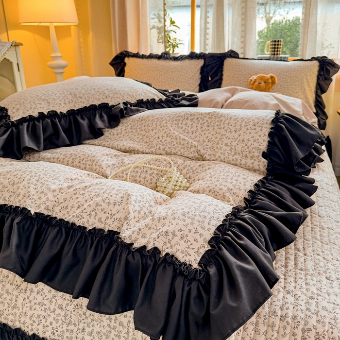 91家纺网 家纺一手货源 找家纺 （总）大麦家纺 2026新款水洗古棉床盖印花四件套