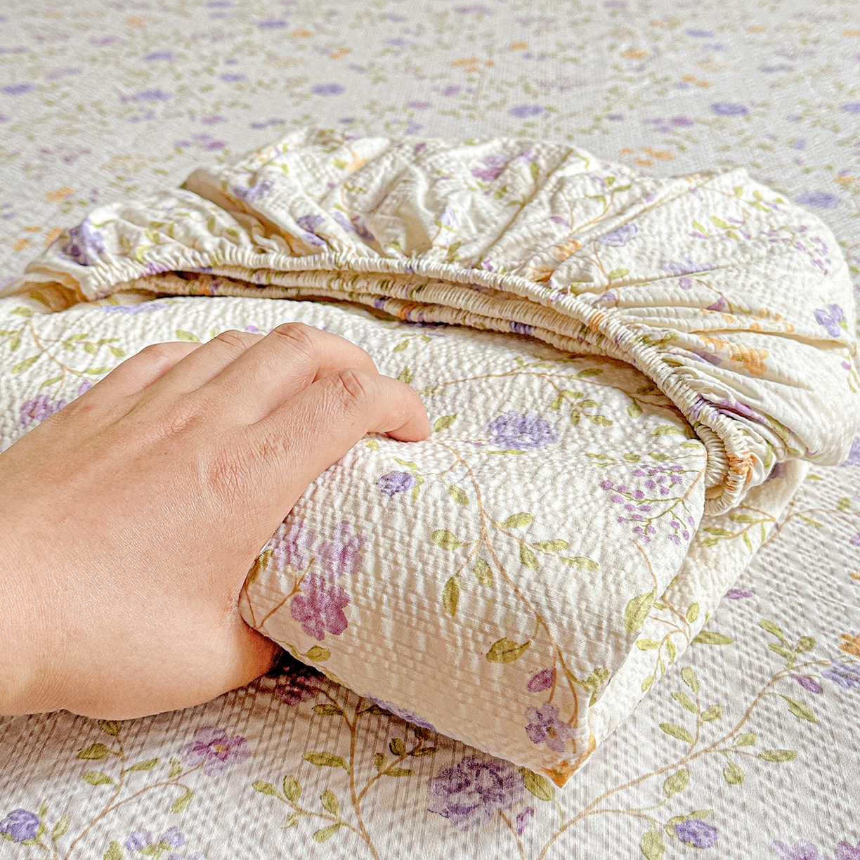 91家纺网 家纺一手货源 找家纺 悦织湾家纺 2026新款老粗布印花床单床笠床笠三两件套春秋学生宿舍单双人床笠 浪漫日记