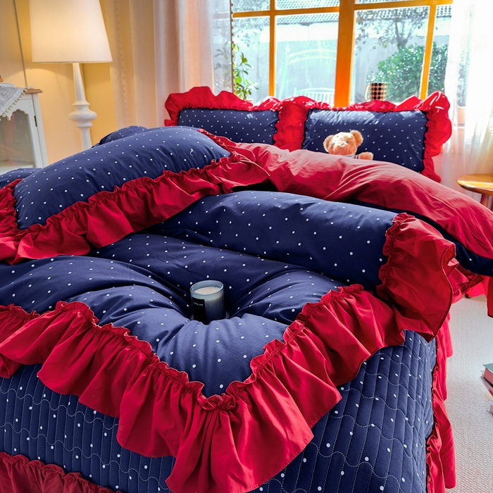 91家纺网 家纺一手货源 找家纺 （总）大麦家纺 2026新款水洗古棉床盖印花四件套