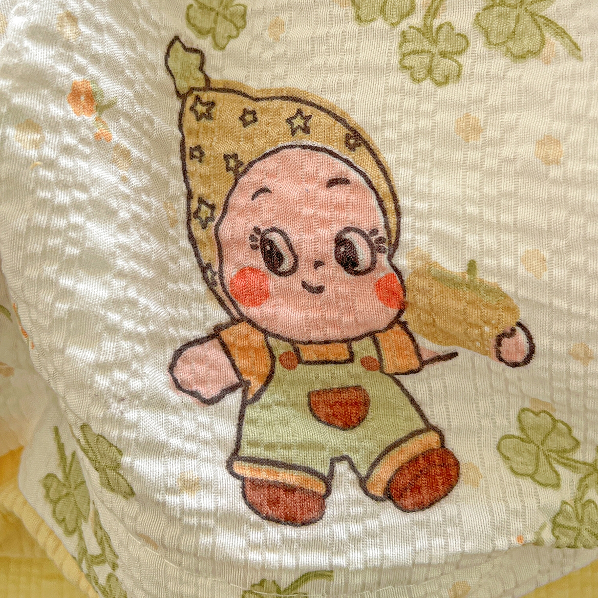 91家纺网 家纺一手货源 找家纺 悦织湾家纺 2026新款泡芙棉印花四件套单品单被套枕套时尚轻奢卡通小碎花学生宿舍用品三四件套 甜美星星人