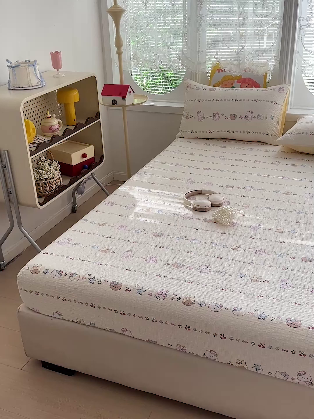 91家纺网 家纺一手货源 找家纺 悦织湾家纺 2026新款老粗布印花床单床笠床笠三两件套春秋学生宿舍单双人床笠 萌宠派对（黄）