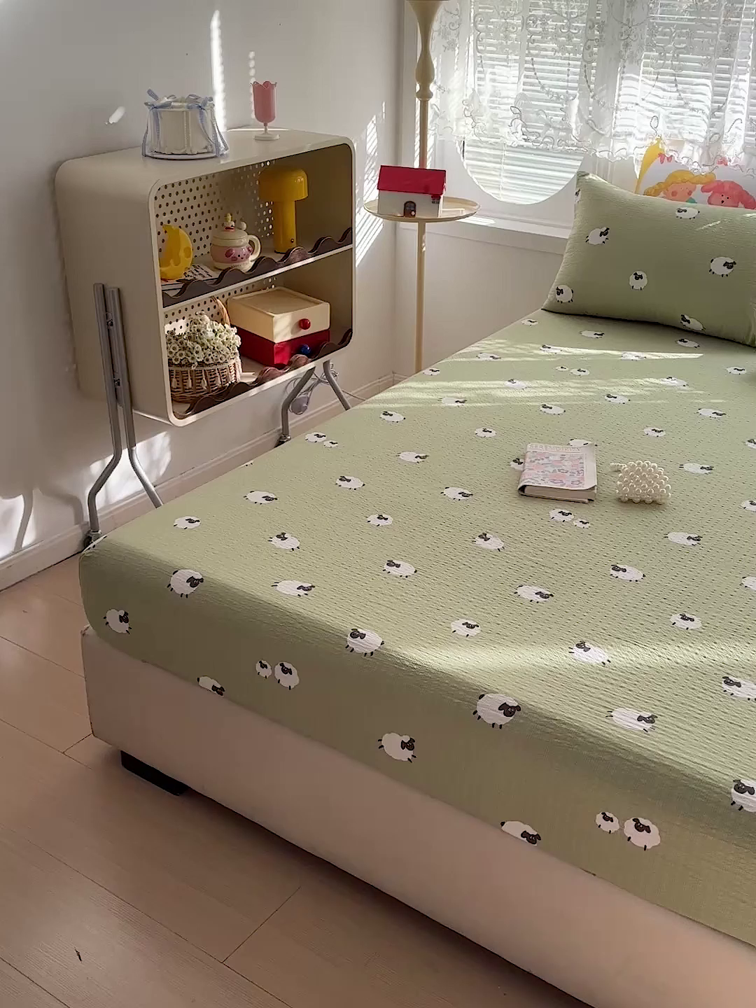 91家纺网 家纺一手货源 找家纺 悦织湾家纺 2026新款老粗布印花床单床笠床笠三两件套春秋学生宿舍单双人床笠 羊羊牧场