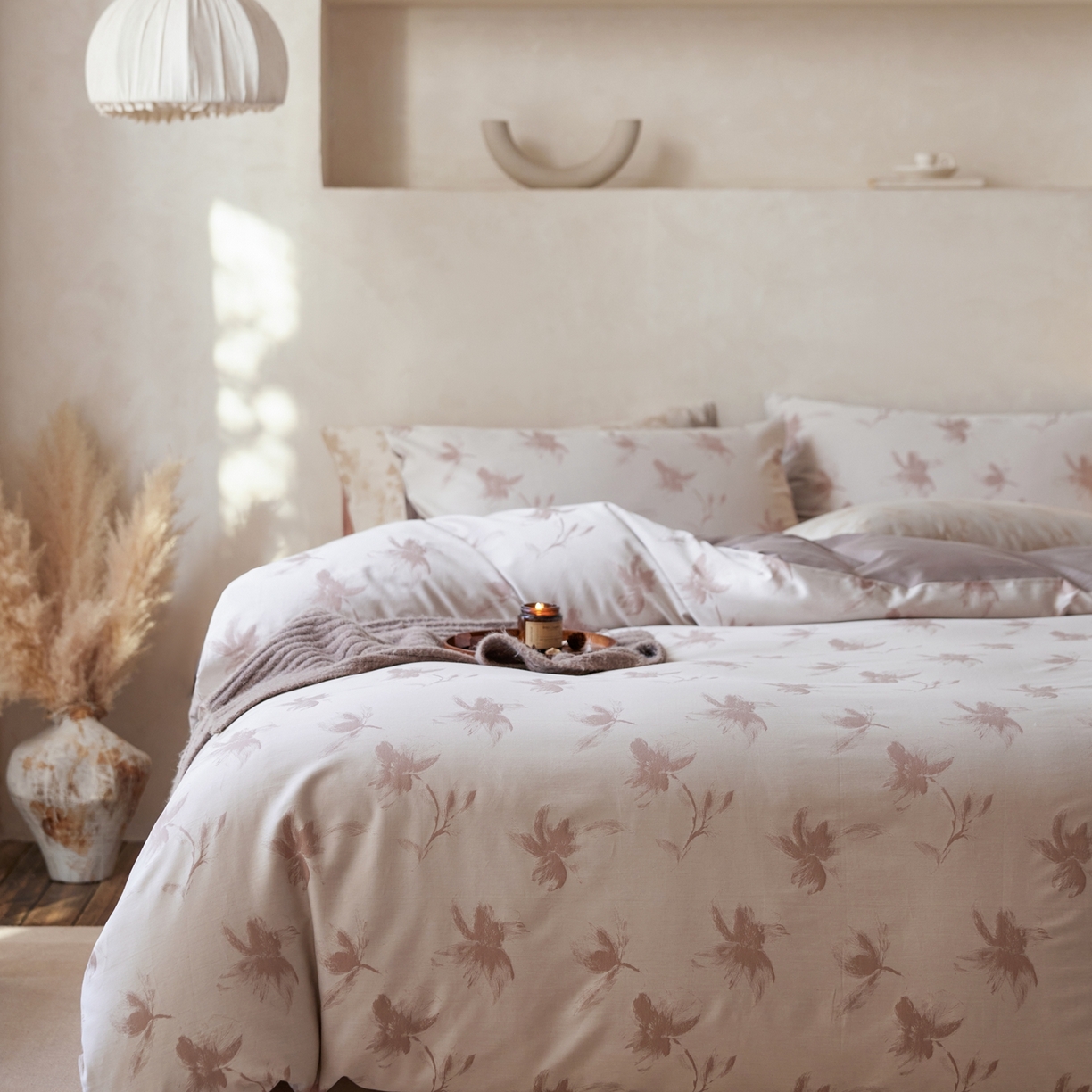 91家纺网 家纺一手货源 找家纺 涞澳家纺 2026新款全棉纯棉色织提花四件套 梧叶